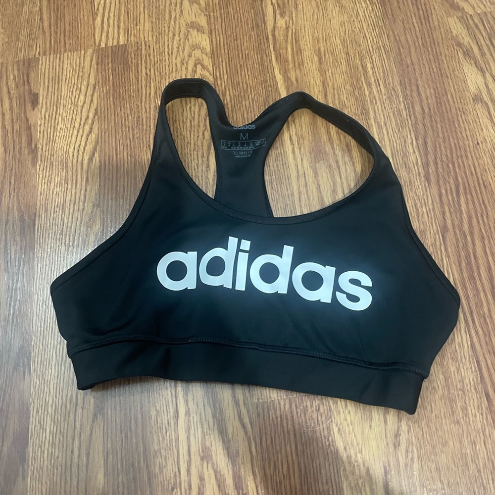 Black adidas sports bra size M
